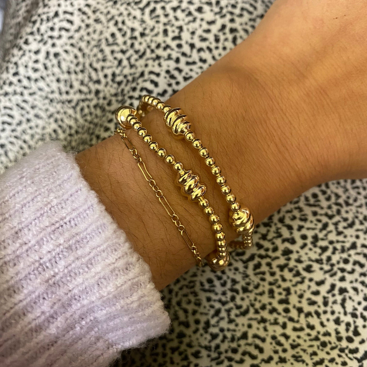 Admire Small Gem 2mm Gold Bracelet - Amazonite main image 1