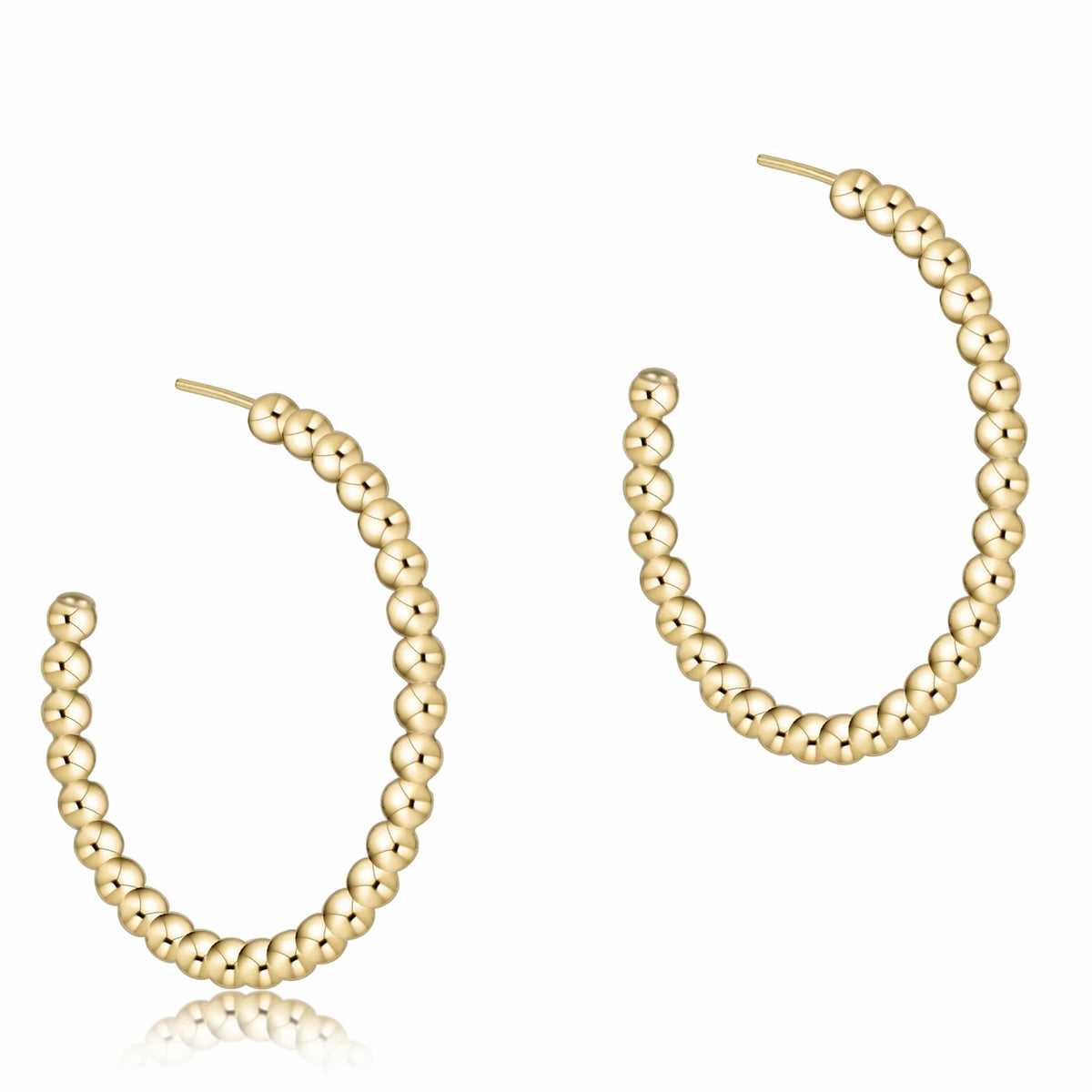 ENEWTON-BEADED CLASSIC 1.25 POST HOOP-2MM STERLING