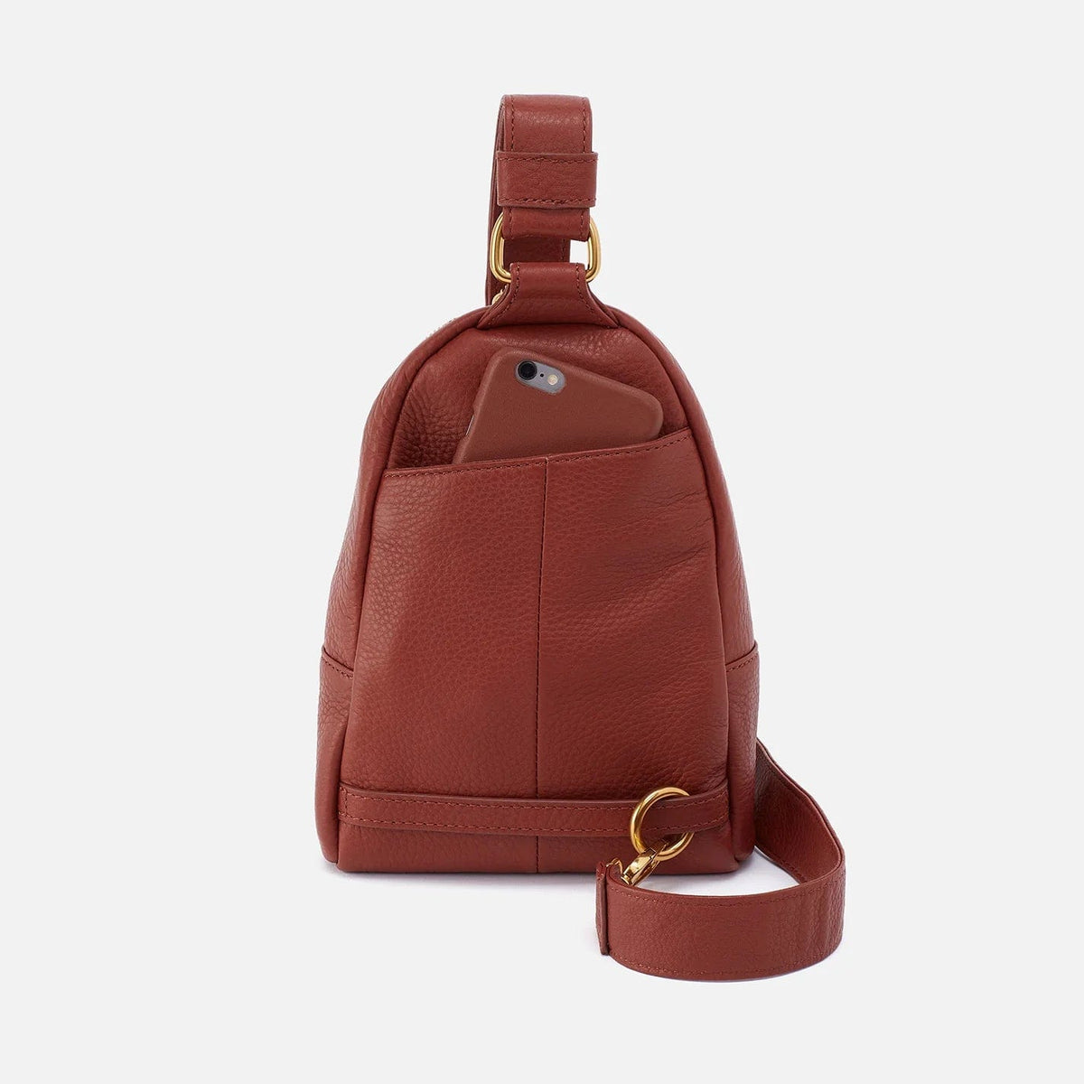 HOBO Fern Crossbody – Red Leather with Brass Hardware Hobo Fern Sling - Rust in Pebbled Leather – Carolina Girls main image 3