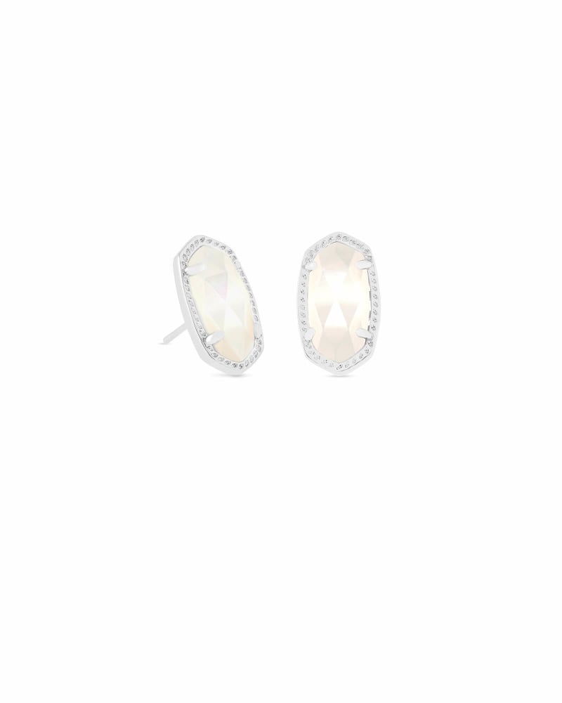 Grayson Rose Gold Stud Earrings in White Crystal