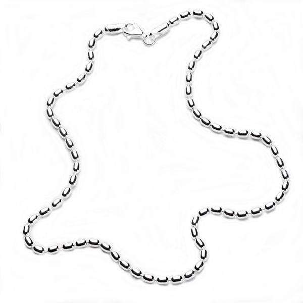 Southern Gates Sterling Silver 3mm Rice Bead Chain KAR511, 18 (81078)