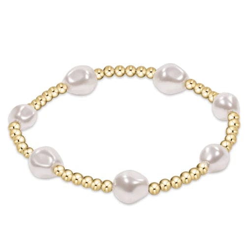 3 Line Real Freshwater Pearl and Gold fashion Plated Beads Bracelet for Women (SB1)