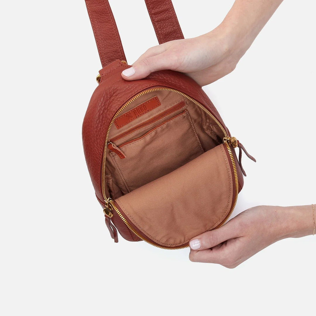 HOBO Rich Tan Leather Sling Backpack Rust NWT Leather Sling Bag - Crossbody Chest Pack Men & Women USA main image 3