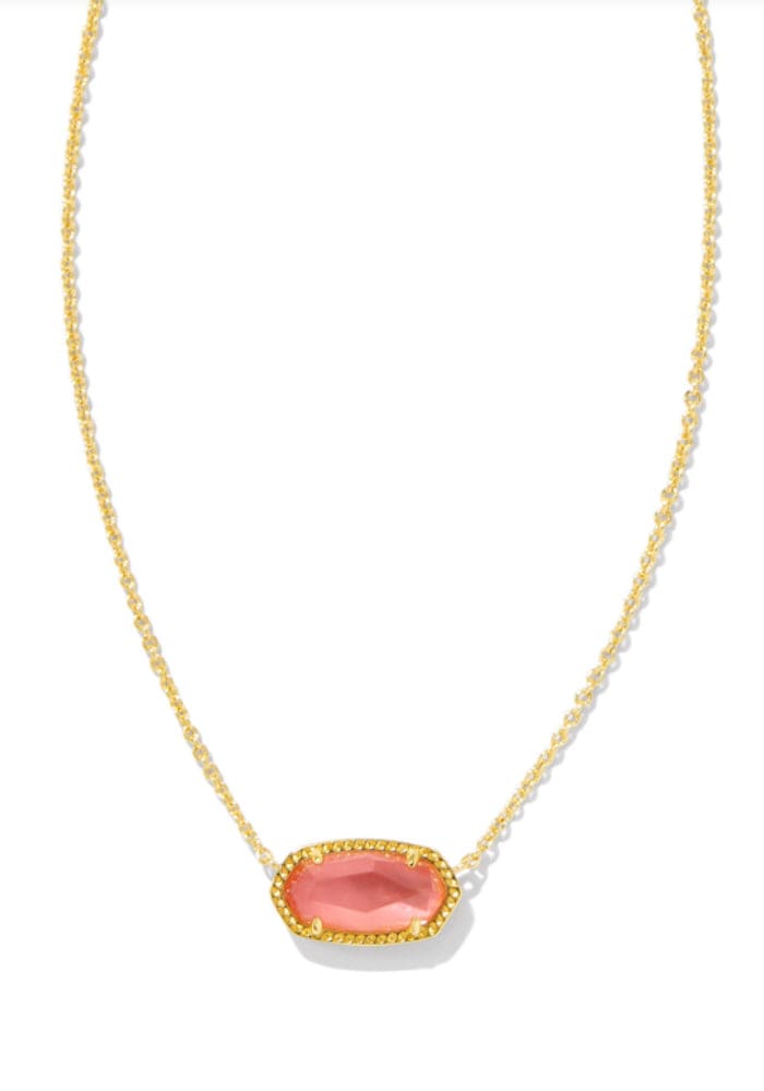 Kendra Scott Elisa Necklace Gold Coral Mother of Pearl