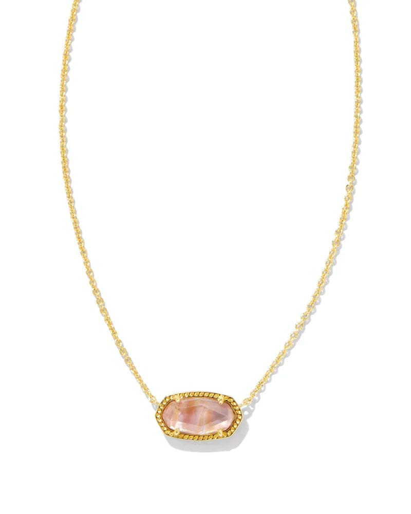 Kendra Scott Elisa Necklace Gold Light Pink Iridescent Abalone Carolina Girls