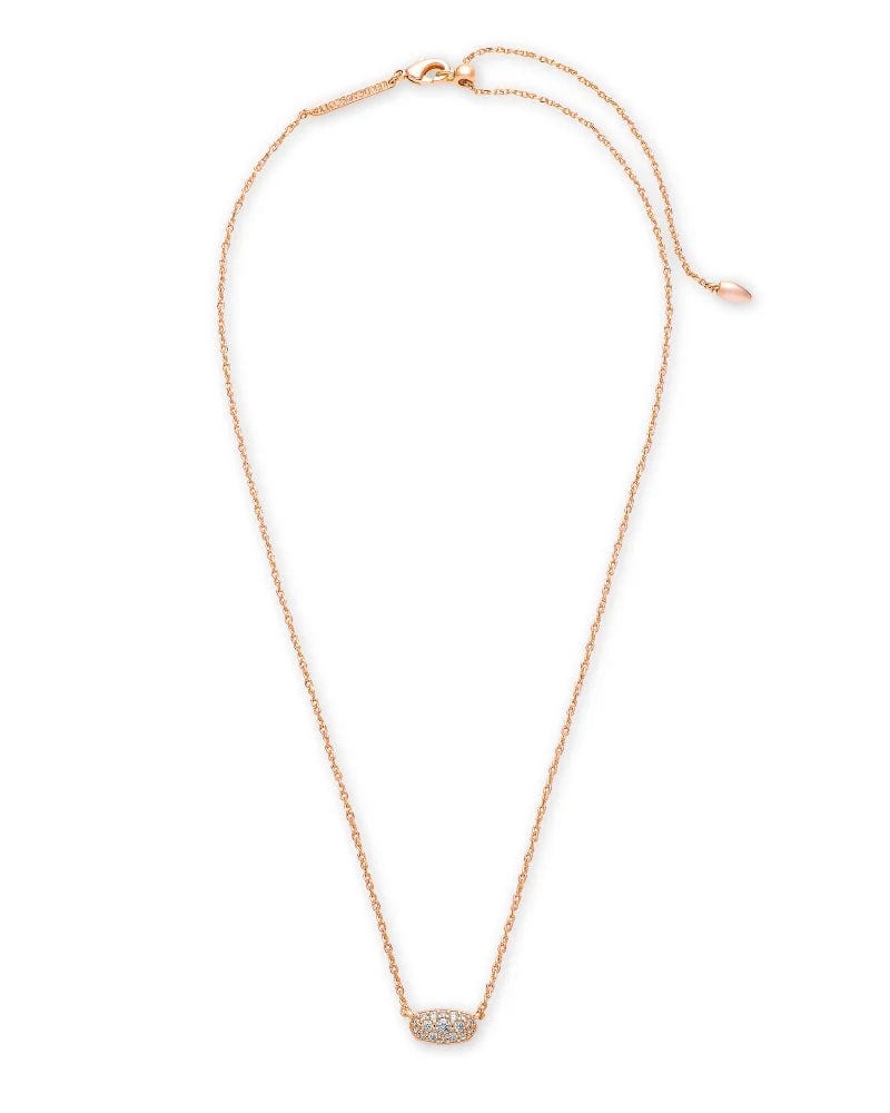 Kendra Scott Grayson Necklace Rose Gold White Crystal Carolina Girls