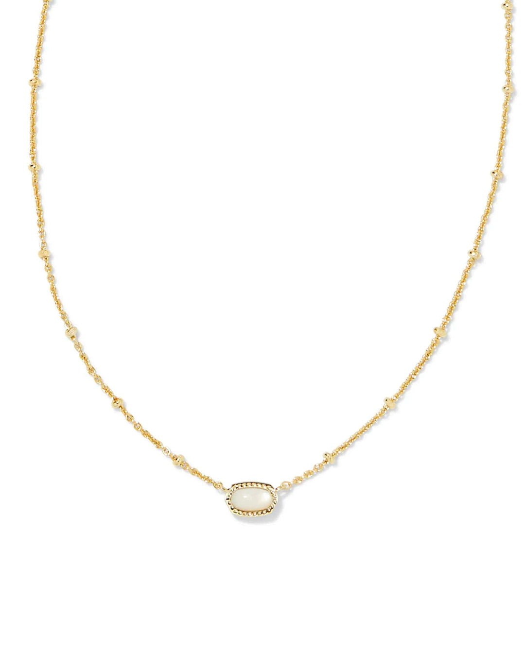 Kendra Scott Mini Elisa Necklace Gold Ivory Mother of Pearl Carolina Girls