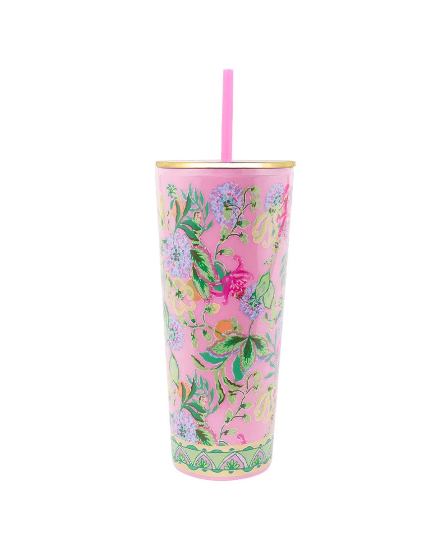 Lilly Pulitzer 24 oz Plastic Tumbler with Straw Via Amore Spritzer Carolina Girls