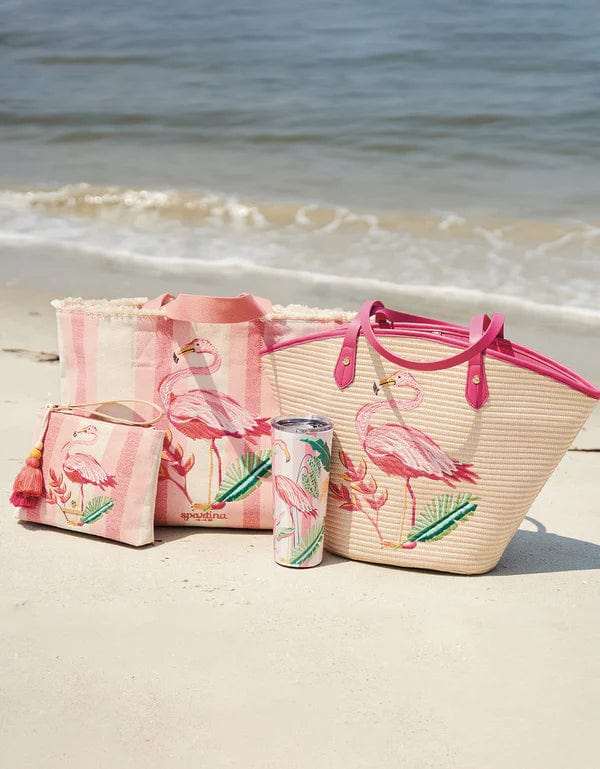 Spartina 449 Canvas Beach Tote Tropic Pink Flamingo Carolina Girls