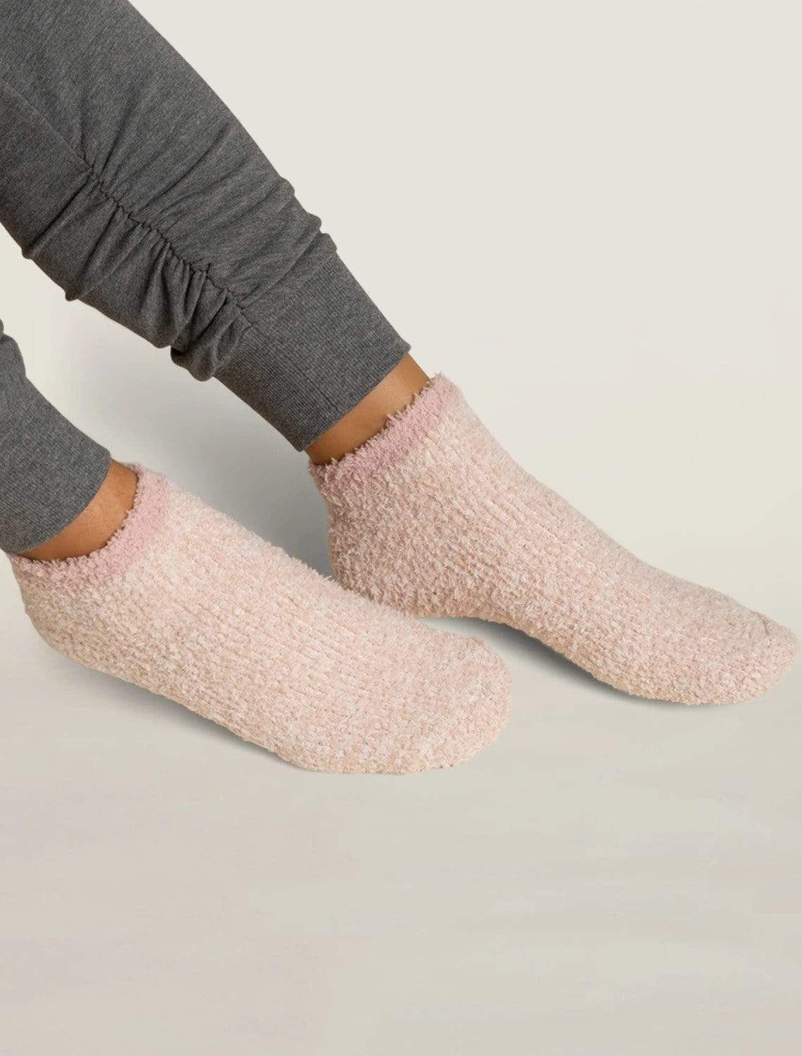 Barefoot Dreams CozyChic® Heathered Women's Socks - Stone/White