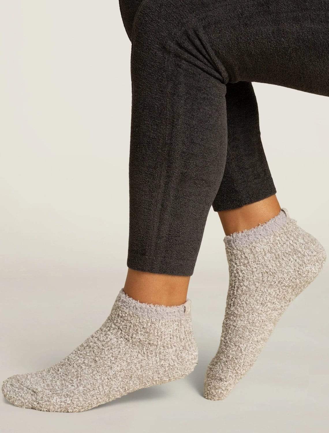 Barefoot Dreams CozyChic® Heathered Women's Socks - Stone/White