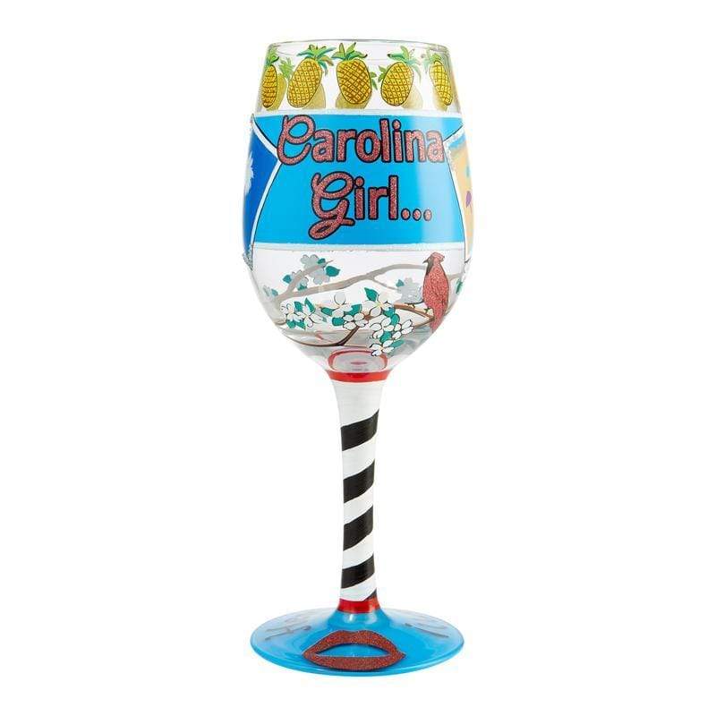 Designs by Lolita Carolina Girl Wine Glass